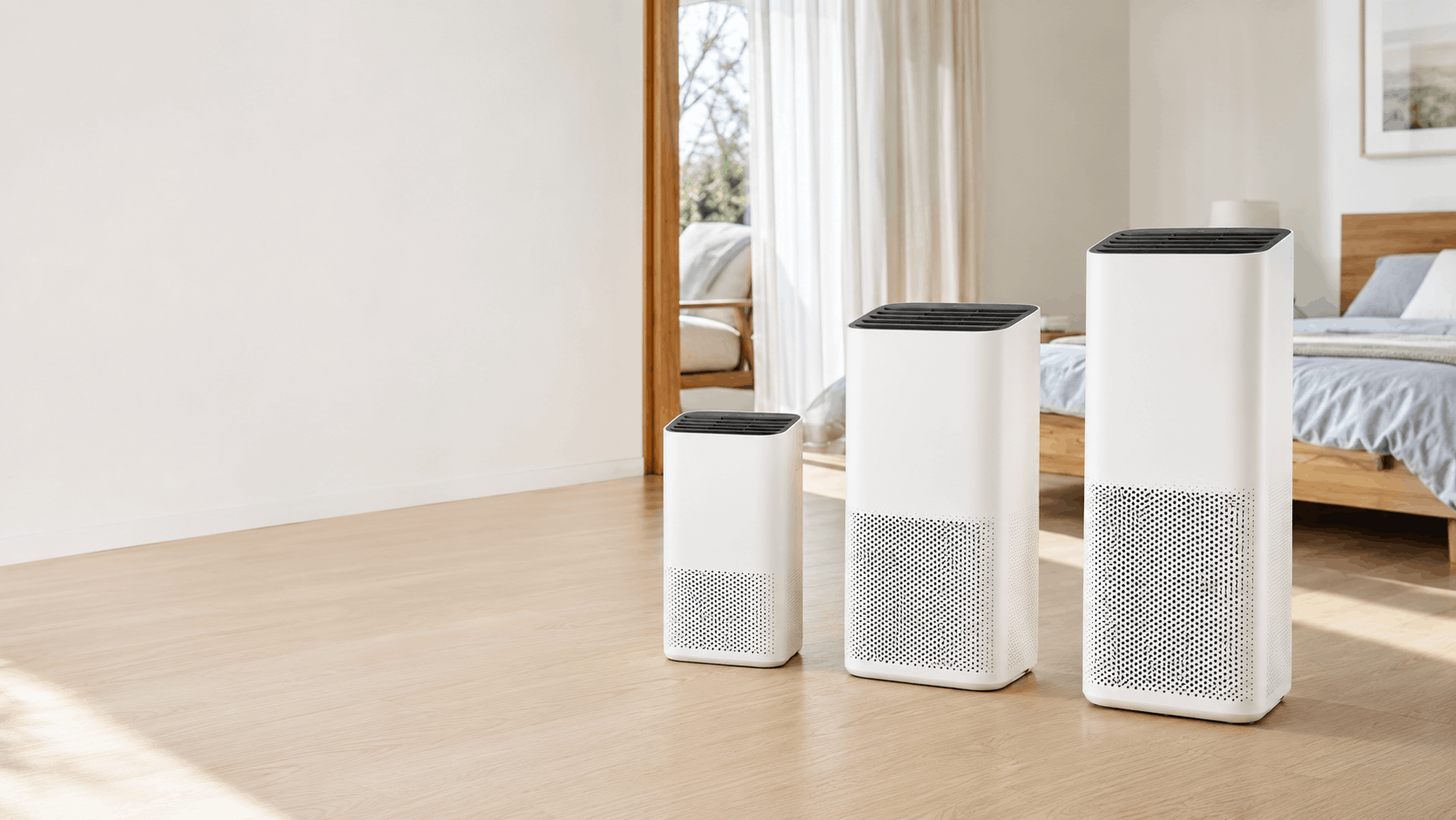 MOOKA air purifier family in a bright, comfortable home
