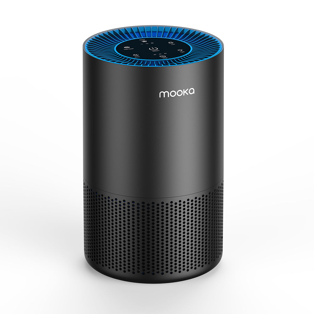 Mooka Air Purifier with Fragrance Diffuser 3-Stage H13 HEPA Filter 450 Sf Coverage @ACH1 AP-S0610L Black